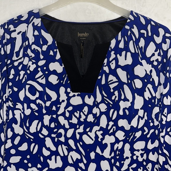 Laundry by Shelli Segal Women’s Blue White Abstract Dress Size Small - Picture 2 of 8